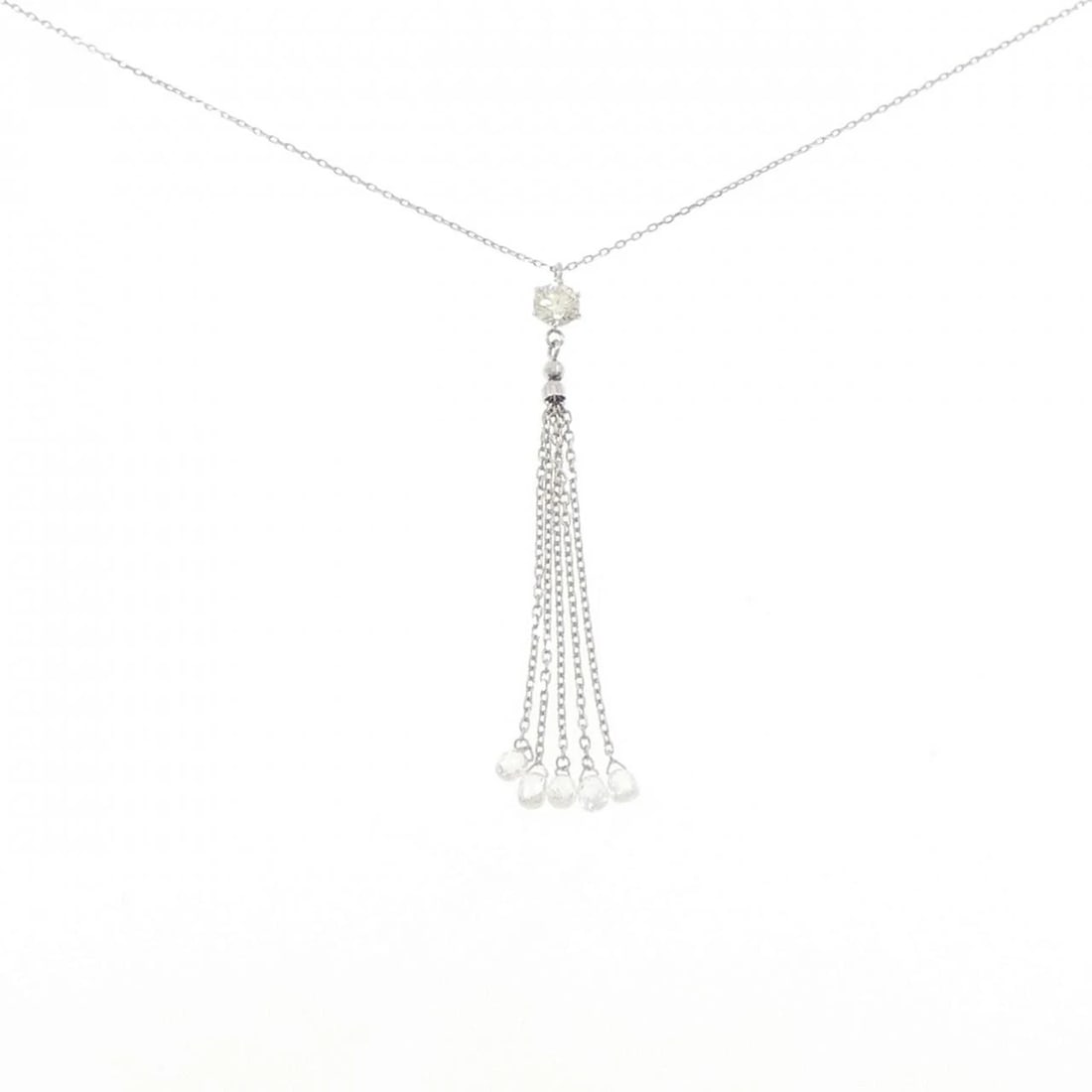 PT900/PT850 DIAMOND NECKLACE: PT900/PT850 Diamond Necklace Brand: Unbranded Type/Style: Diamond Necklace Material: Platinum900/Platinum850, Main Stone Natural Color: PT Size: Length: 45cm Accessories: None Accessories Notice: