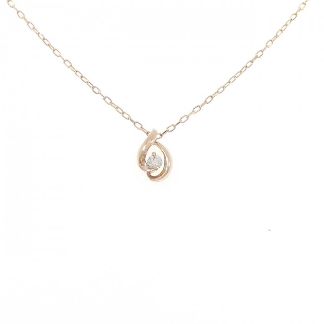 K18PG DIAMOND NECKLACE: K18PG Diamond Necklace Brand: Unbranded Type/Style: Diamond Necklace Material: K18 Pink Gold, Main Stone Natural Color: PG Size: Length: 40cm Accessories: None Accessories Notice: When purchasing