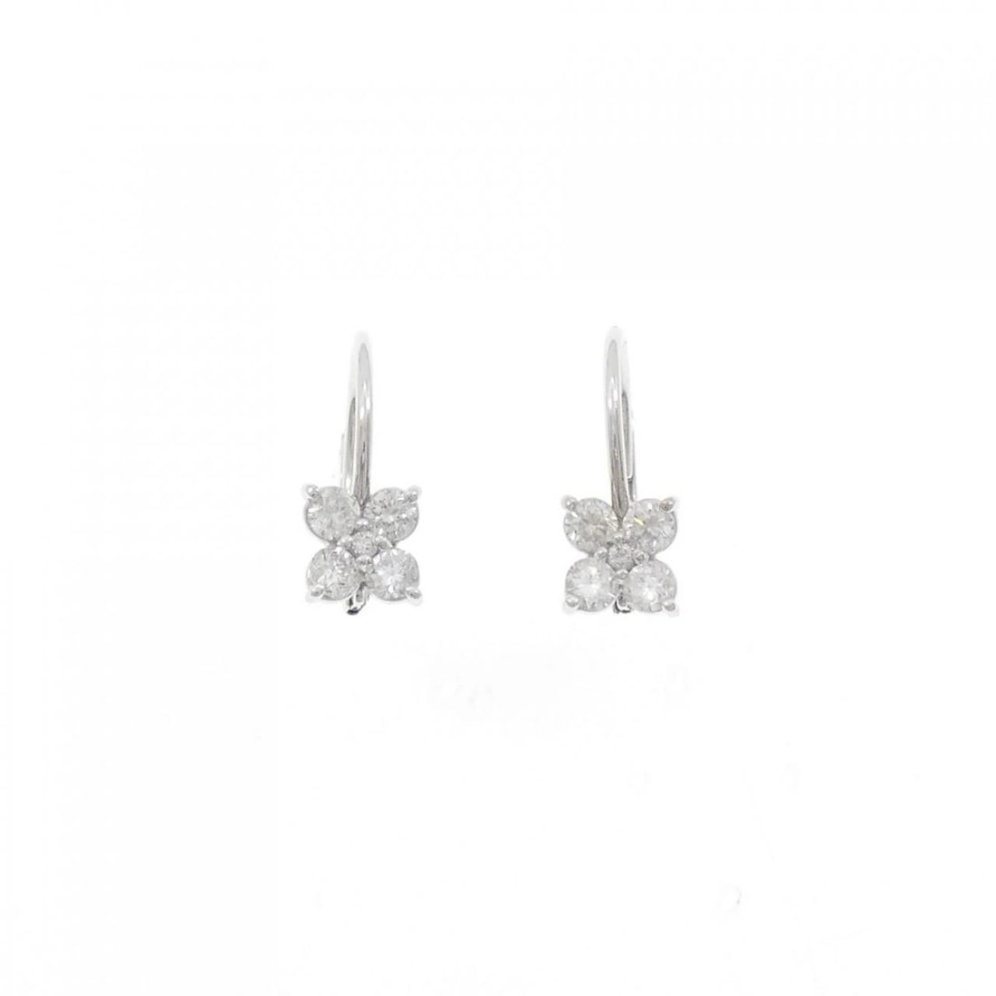 K18WG FLOWER DIAMOND PIERCE: K18WG Flower Diamond Pierce Brand: Unbranded Type/Style: Diamond Pierce/Earring Material: K18 white gold, Main Stone Natural Color: WG Size: Actual Size: Approx. height x width: 5.9mm x 6.0mm