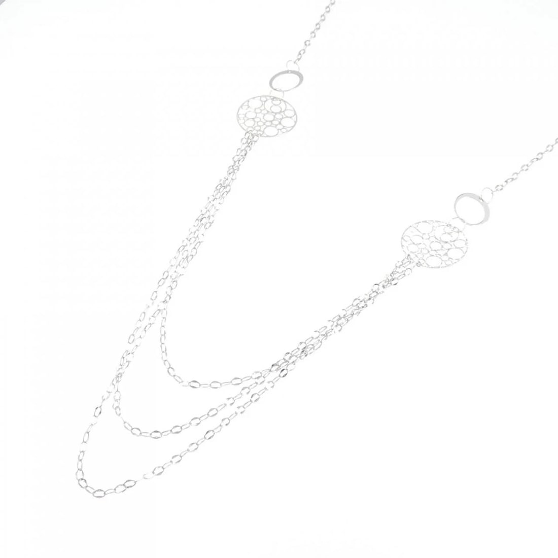 K18WG NECKLACE: K18WG Necklace Brand: Unbranded Type/Style: Necklace Material: K18 white gold, Color: WG Size: Length: 80cm Accessories: None Accessories Notice: When purchasing pre-owned goods, please refer to the