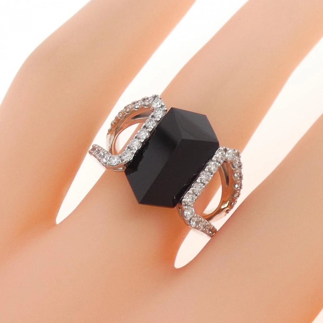 K18WG ONYX RING - 2