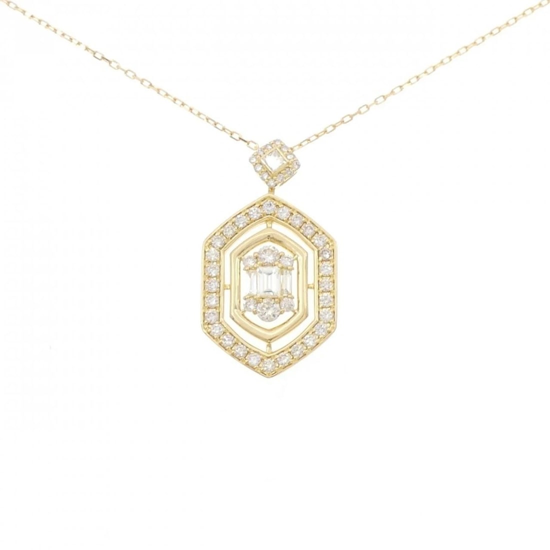 K18YG DIAMOND NECKLACE: K18YG Diamond Necklace Brand: Unbranded Type/Style: Diamond Necklace Material: K18 yellow gold, Main Stone Natural Color: YG Size: Length: 46cm Accessories: None Accessories Notice: When purchasing