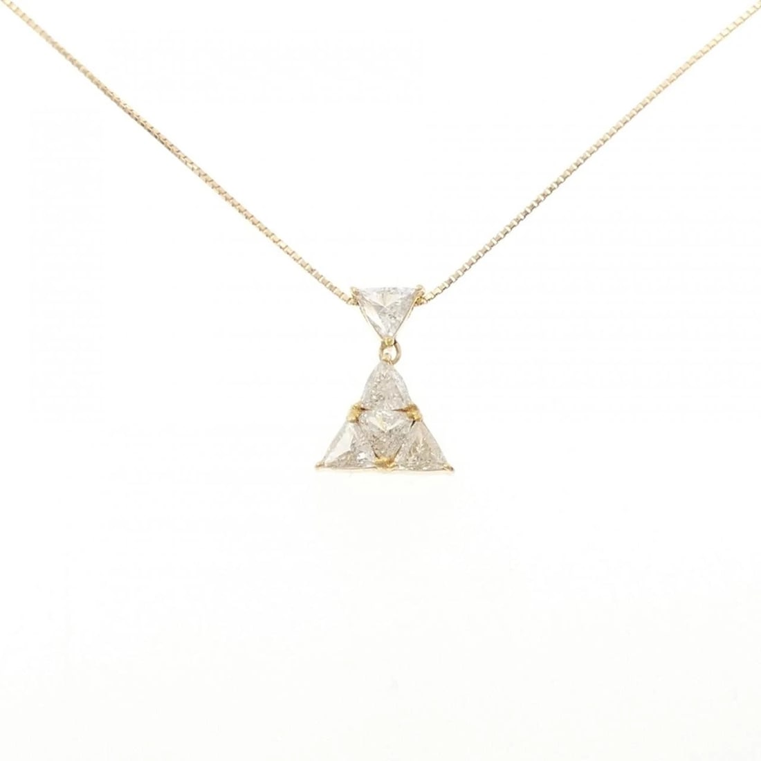 K18YG DIAMOND NECKLACE: K18YG Diamond Necklace Brand: Unbranded Type/Style: Diamond Necklace Material: K18 yellow gold, Main Stone Natural Color: YG Size: Length: 45cm Accessories: None Accessories Notice: When purchasing