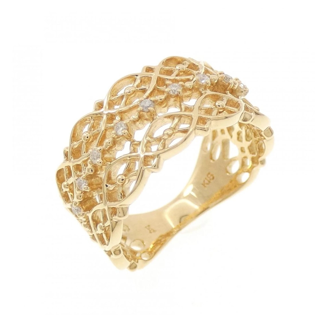 DIAMOND RING: Diamond Ring Brand: VANDOME Type/Style: Vendome Ring Material: K18 yellow gold, Main Stone Natural Color: YG Size: US5 Accessories: None Accessories Notice: When purchasing pre-owned goods, please