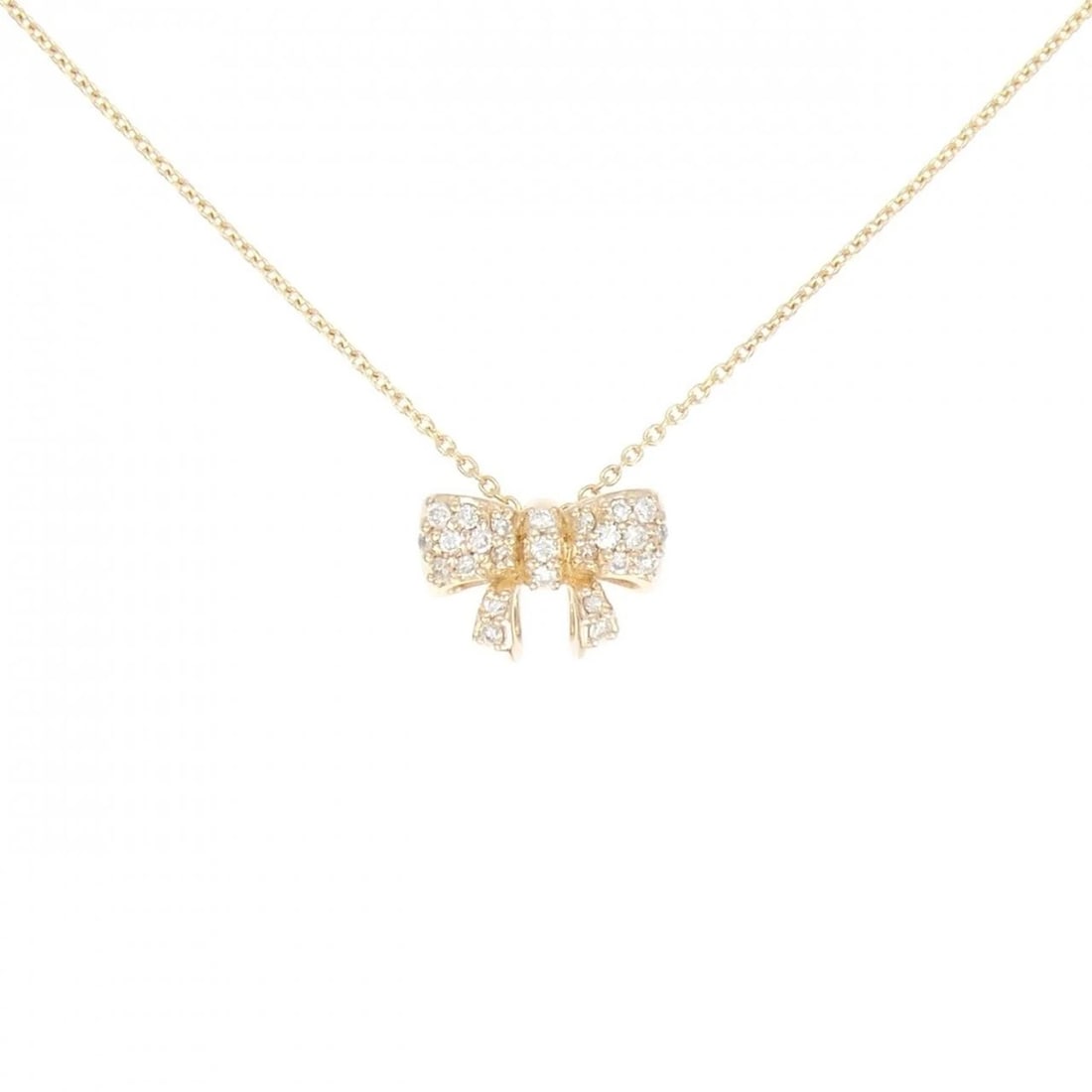 K18PG RIBBON DIAMOND NECKLACE: K18PG Ribbon Diamond Necklace Brand: Unbranded Type/Style: Diamond Necklace Material: K18 Pink Gold, Main Stone Natural Color: PG Size: Length: 45cm Accessories: None Accessories Notice: When