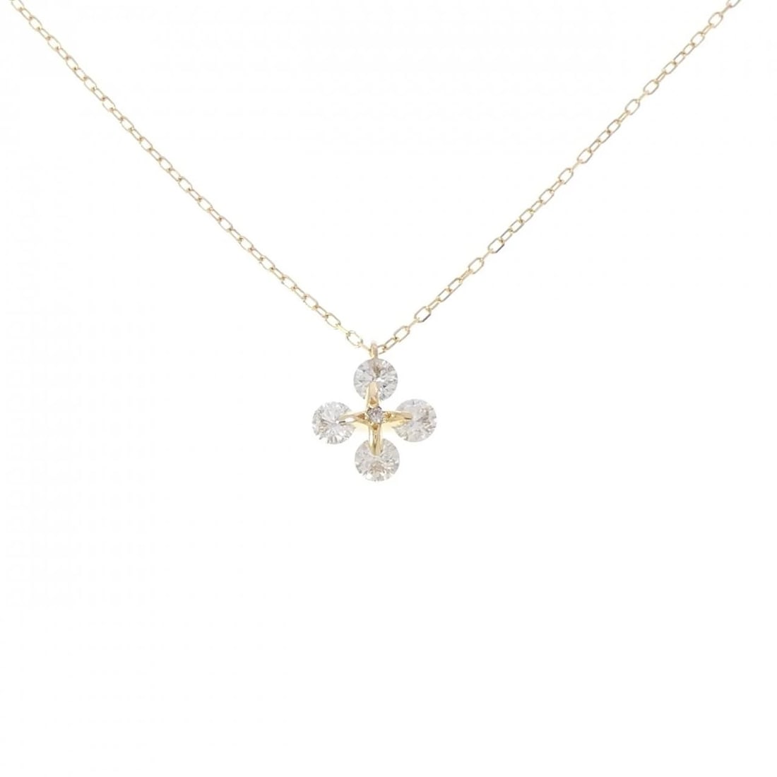 K18YG DIAMOND NECKLACE: K18YG Diamond Necklace Brand: Unbranded Type/Style: Diamond Necklace Material: K18 yellow gold, Main Stone Natural Color: YG Size: Length: 45cm Accessories: None Accessories Notice: When purchasing