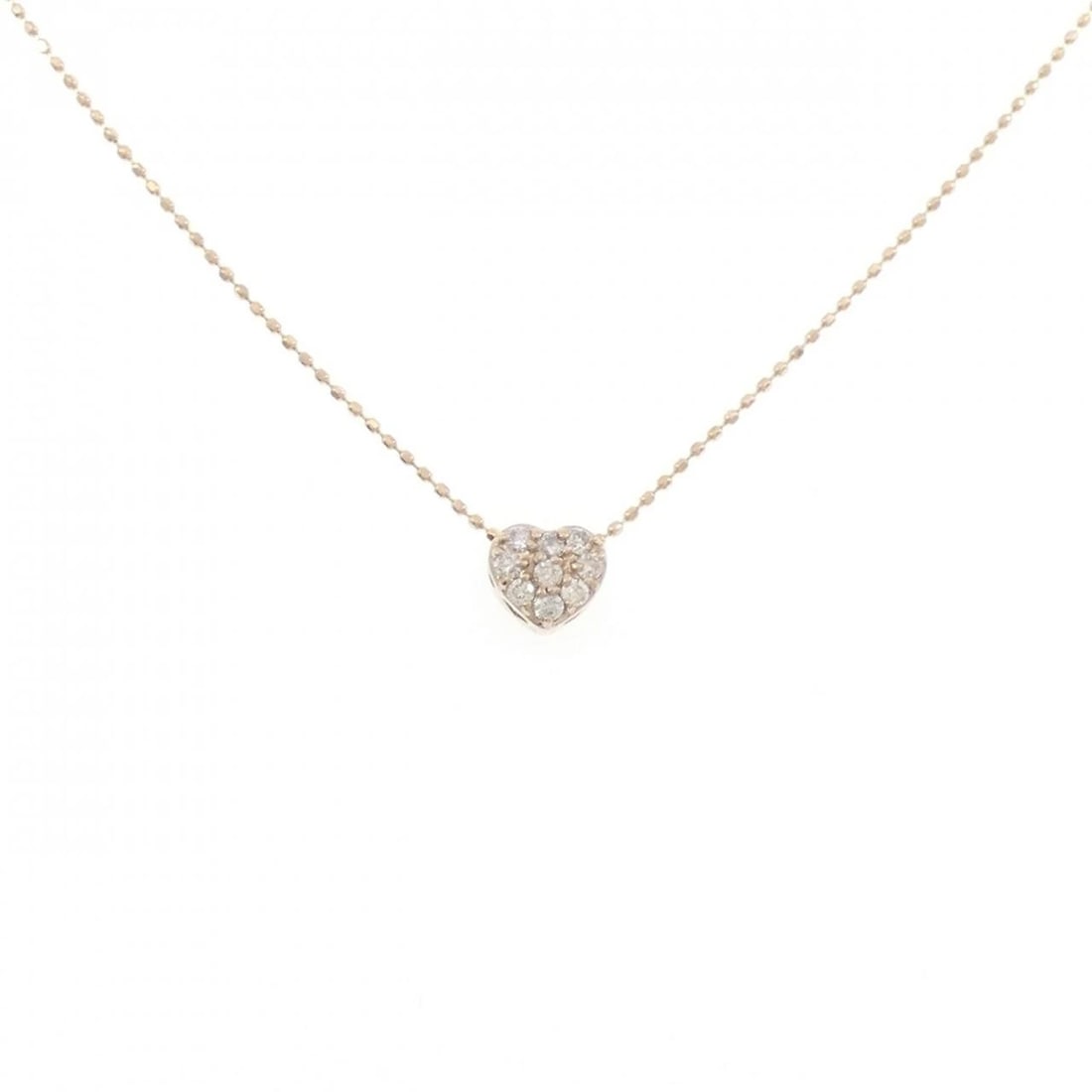 K18PG HEART DIAMOND NECKLACE: K18PG Heart Diamond Necklace Brand: Unbranded Type/Style: Diamond Necklace Material: K18 Pink Gold, Main Stone Natural Color: PG Size: Length: 40cm Accessories: None Accessories Notice: When