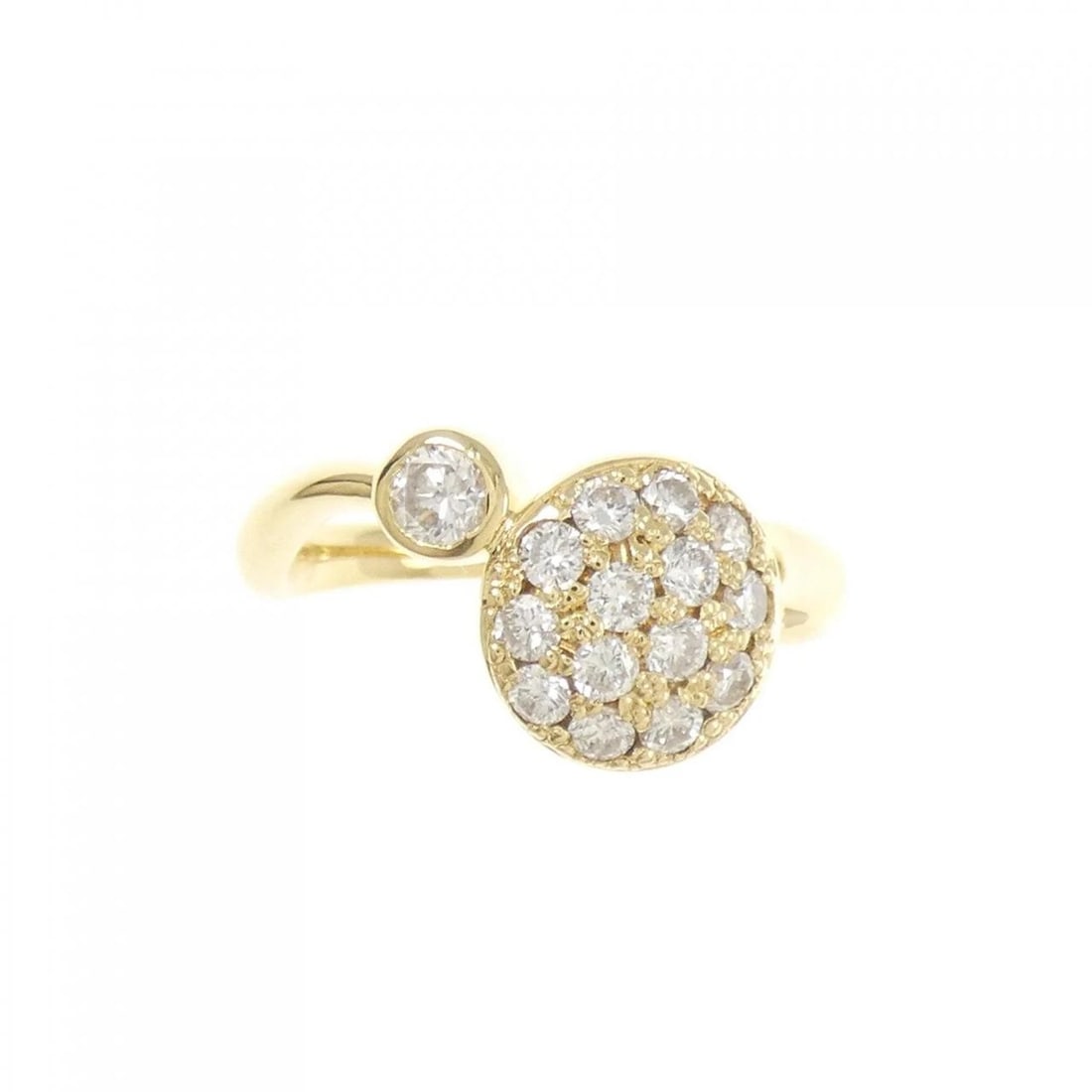 K18YG DIAMOND PINKY RING - 2