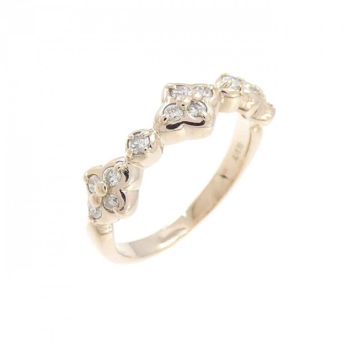K18PG DIAMOND PINKY RING: K18PG Diamond Pinky Ring Brand: Unbranded Type/Style: Diamond ring Material: K18 Pink Gold, Main Stone Natural Color: PG Size: US3.25 Accessories: None Accessories Notice: When purchasing pre-owned