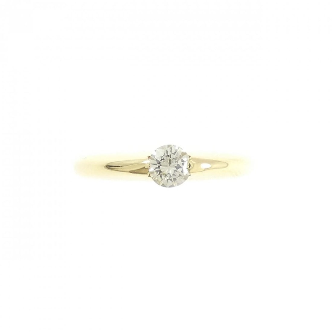 K18YG SOLITAIRE DIAMOND RING - 2