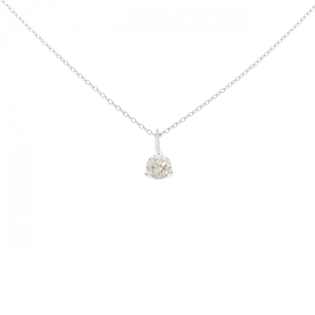 K18WG SOLITAIRE DIAMOND NECKLACE: K18WG Solitaire Diamond Necklace Brand: Unbranded Type/Style: Diamond Necklace Material: K18 white gold, Main Stone Natural Color: WG Size: Length: 45cm Accessories: None Accessories Notice: When