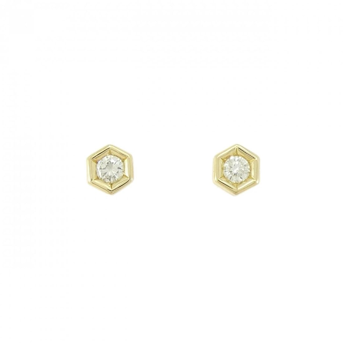 K18YG DIAMOND PIERCING: K18YG Diamond Piercing Brand: Unbranded Type/Style: Diamond Pierce/Earring Material: K18 yellow gold, Main Stone Natural Color: YG Size: Approx. height x width: 5.7mm x 5.1mm Accessories: None