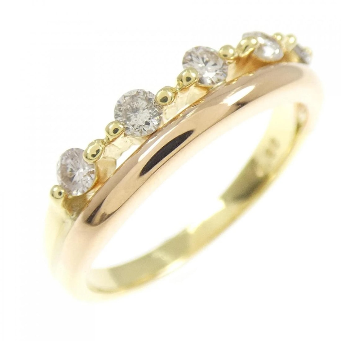 K18YG/K18PG DIAMOND RING: K18YG/K18PG Diamond Ring Brand: Unbranded Type/Style: Diamond Ring Material: K18 yellow gold, Main Stone Natural Color: YG Size: US5 1/4 Accessories: None Accessories Notice: When purchasing