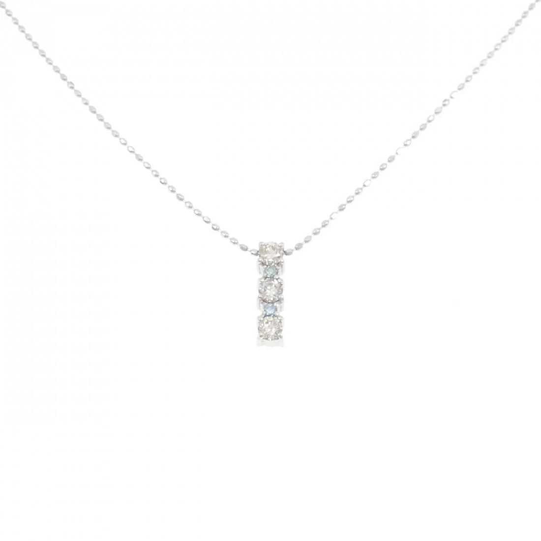 K18WG DIAMOND NECKLACE: K18WG Diamond Necklace Brand: Unbranded Type/Style: Diamond Necklace Material: K18 white gold, Main Stone Natural Color: WG Size: Length: 40cm Accessories: None Accessories Notice: When purchasing