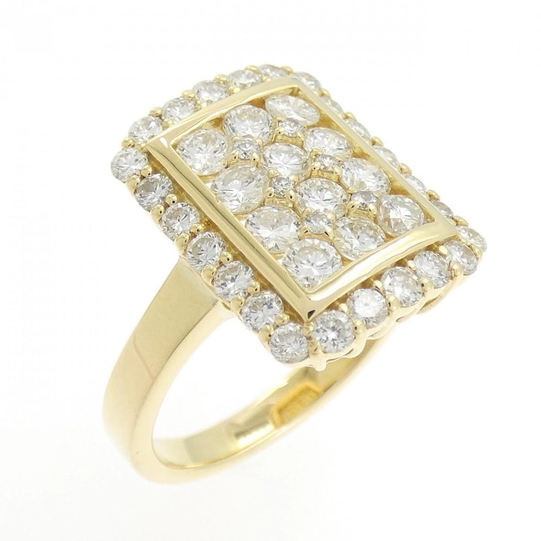 K18YG DIAMOND RING: K18YG Diamond Ring Brand: Unbranded Type/Style: Diamond Ring Material: K18 yellow gold, Main Stone Natural Color: YG Size: US6 1/2 Accessories: None Accessories Notice: When purchasing pre-owned
