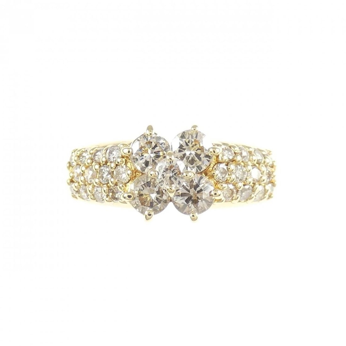 K18YG FLOWER DIAMOND RING - 2
