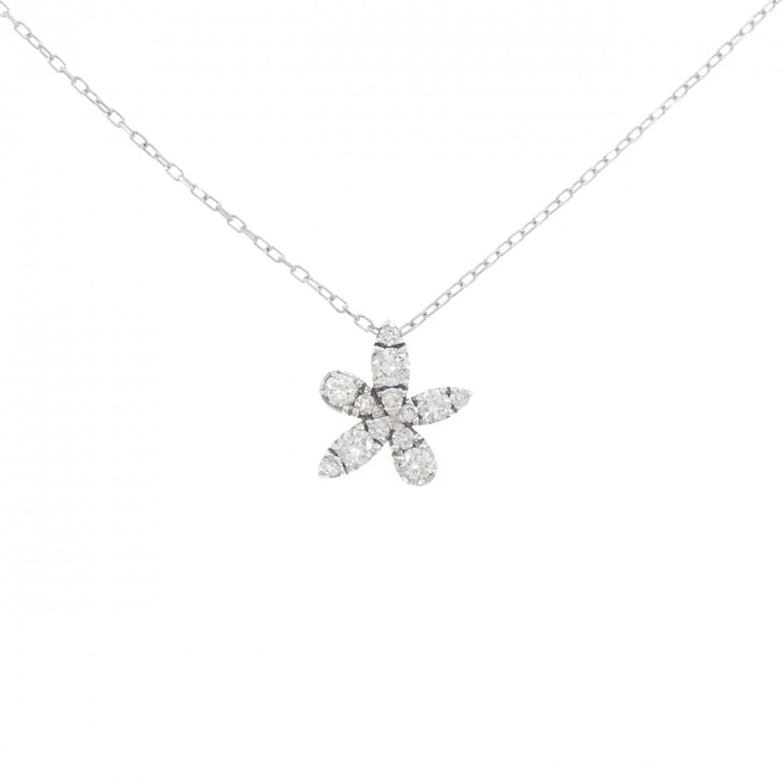 K18WG DIAMOND NECKLACE: K18WG Diamond Necklace Brand: Unbranded Type/Style: Diamond Necklace Material: K18 white gold, Main Stone Natural Color: WG Size: Length: 46cm Accessories: None Accessories Notice: When purchasing
