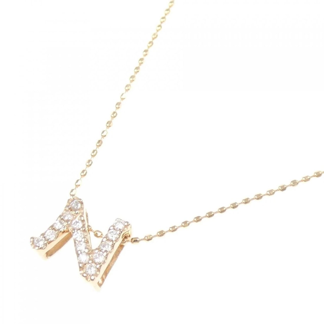 K18PG INITIAL N DIAMOND NECKLACE - 2