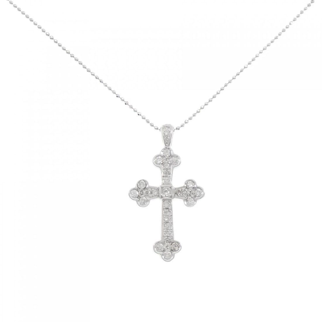 K18WG CROSS DIAMOND NECKLACE: K18WG Cross Diamond Necklace Brand: Unbranded Type/Style: Diamond Necklace Material: K18 white gold, Main Stone Natural Color: WG Size: Length: 50cm Accessories: None Accessories Notice: When