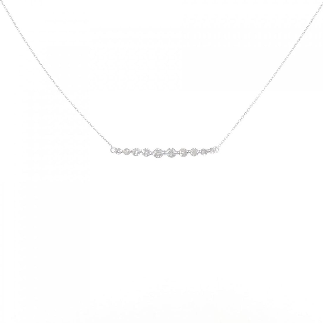 K18WG DIAMOND NECKLACE: K18WG Diamond Necklace Brand: Unbranded Type/Style: Diamond Necklace Material: K18 white gold, Main Stone Natural Color: WG Size: Length: 43cm Accessories: None Accessories Notice: When purchasing