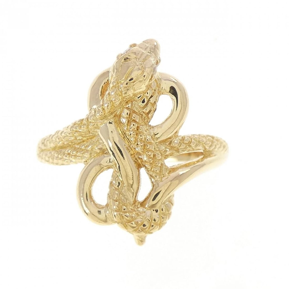 K18YG SNAKE DIAMOND RING - 2