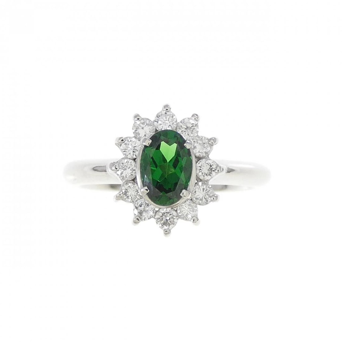 PT900 GREEN GARNET RING - 2