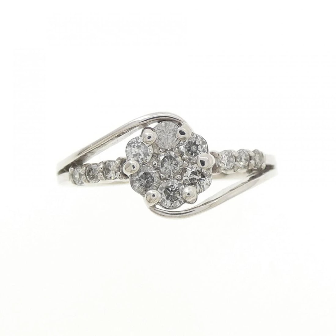K18WG DIAMOND RING - 2