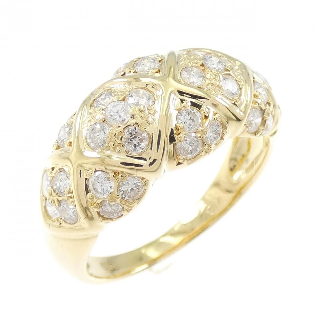 K18YG DIAMOND RING: K18YG Diamond Ring Brand: Unbranded Type/Style: Diamond Ring Material: K18 yellow gold, Main Stone Natural Color: YG Size: US7 1/4 Accessories: None Accessories Notice: When purchasing pre