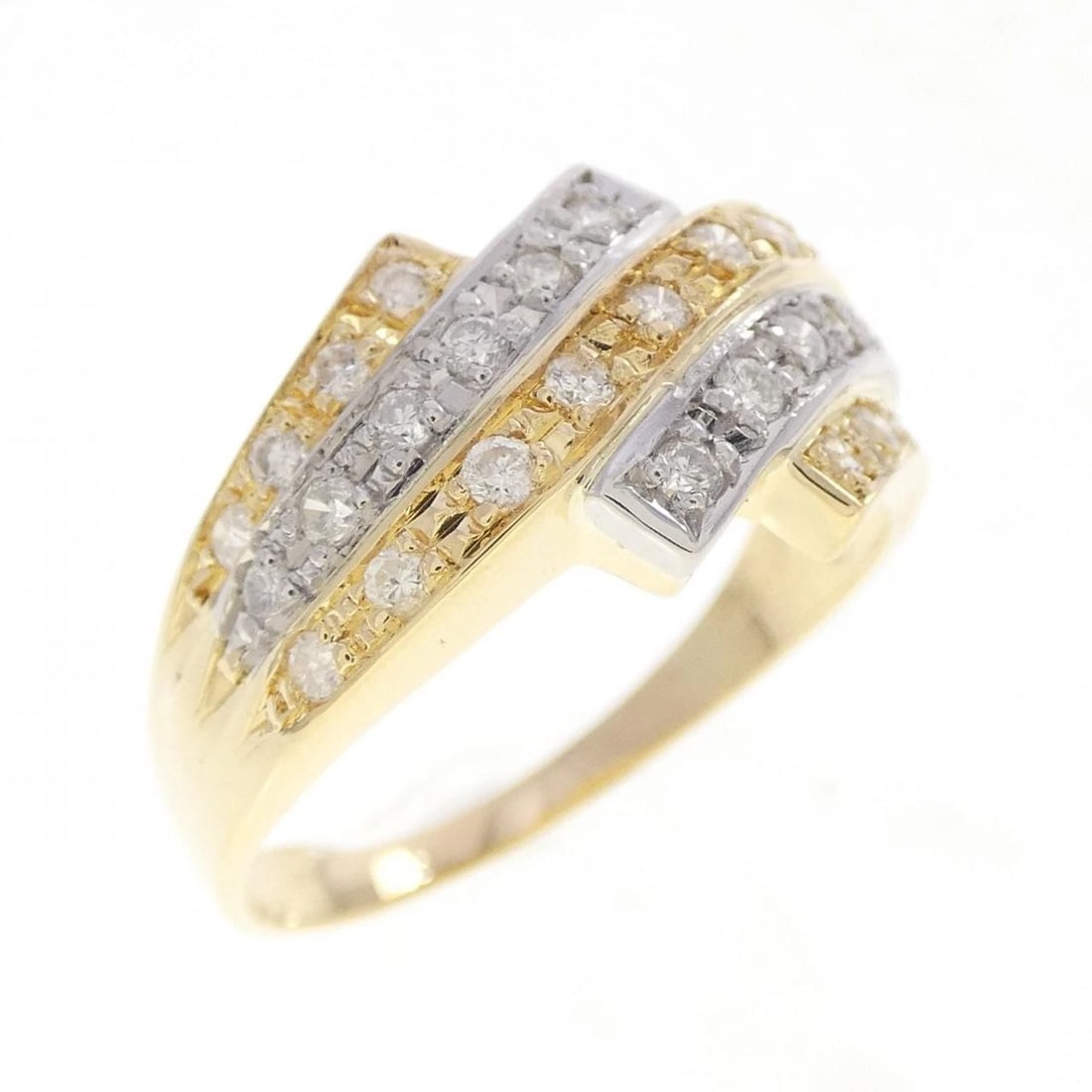 K18YG/PT900 DIAMOND RING: K18YG/PT900 Diamond Ring Brand: Unbranded Type/Style: Diamond Ring Material: 18k yellow gold / Platinum 900, Main Stone Natural Color: YG, PT Size: US6 1/2 Accessories: None Accessories Notice: When
