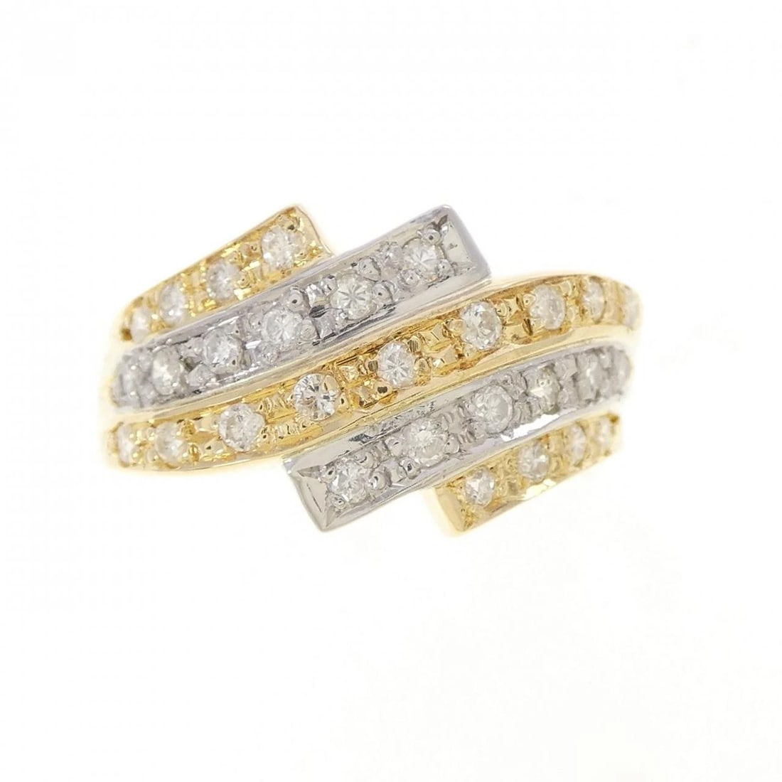 K18YG/PT900 DIAMOND RING - 2