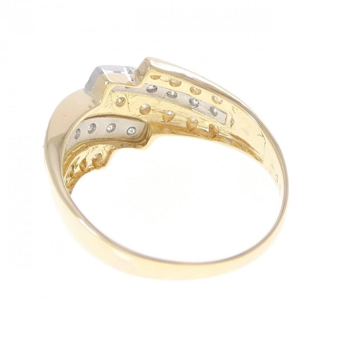 K18YG/PT900 DIAMOND RING - 3