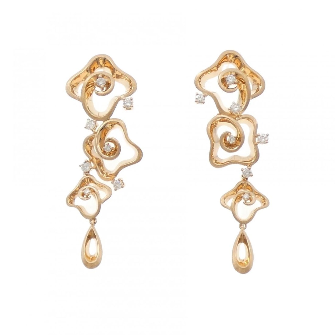 750PG/K18PG DIAMOND PIERCING EARRINGS: 750PG/K18PG Diamond Piercing Earrings Brand: Unbranded Type/Style: Diamond Pierce/Earring Material: 750 pink gold/18K pink gold, Main Stone Natural Color: PG Size: Actual Size: Approximate dimensions