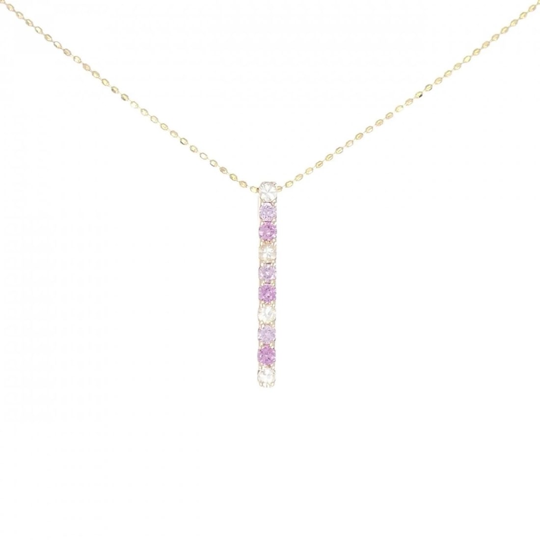 K18PG SAPPHIRE NECKLACE: K18PG Sapphire Necklace Brand: Unbranded Type/Style: Sapphire Necklace Material: K18 Pink Gold, Main Stone Sapphire Color: PG Size: Length: 40cm Accessories: None Accessories Notice: When purchasing
