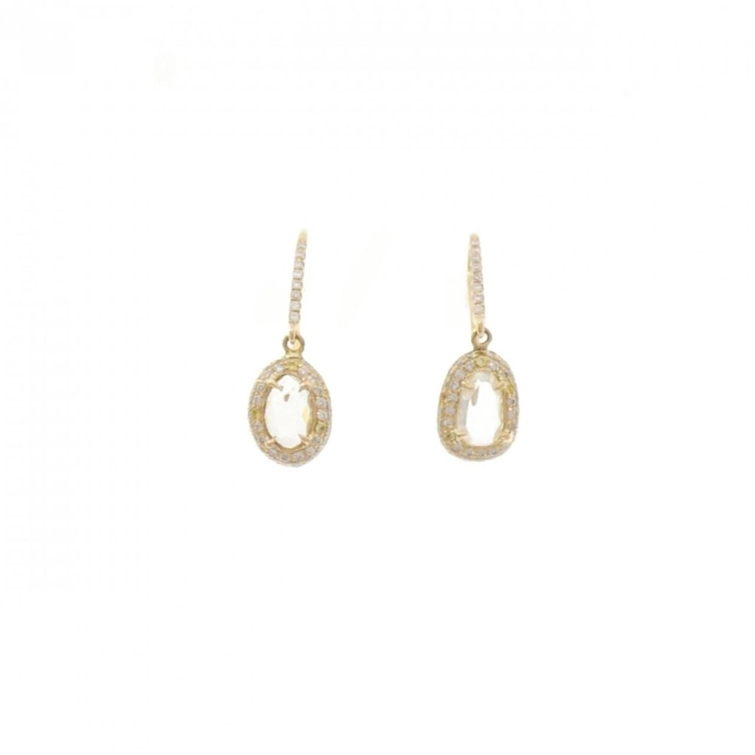 18K YELLOW GOLD DIAMOND PIERCED EARRINGS (1 of 3)
