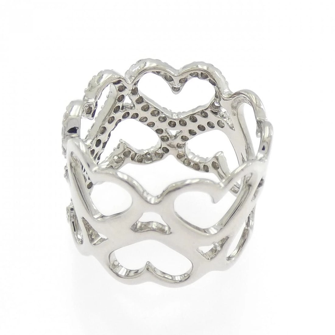 K18WG HEART DIAMOND RING - 3