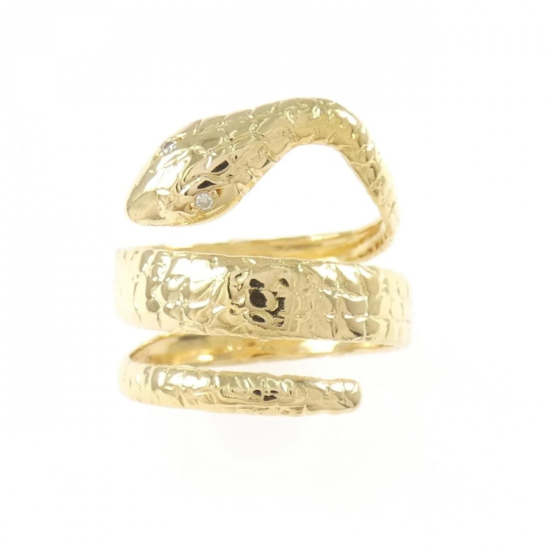 K18YG SNAKE DIAMOND RING - 2