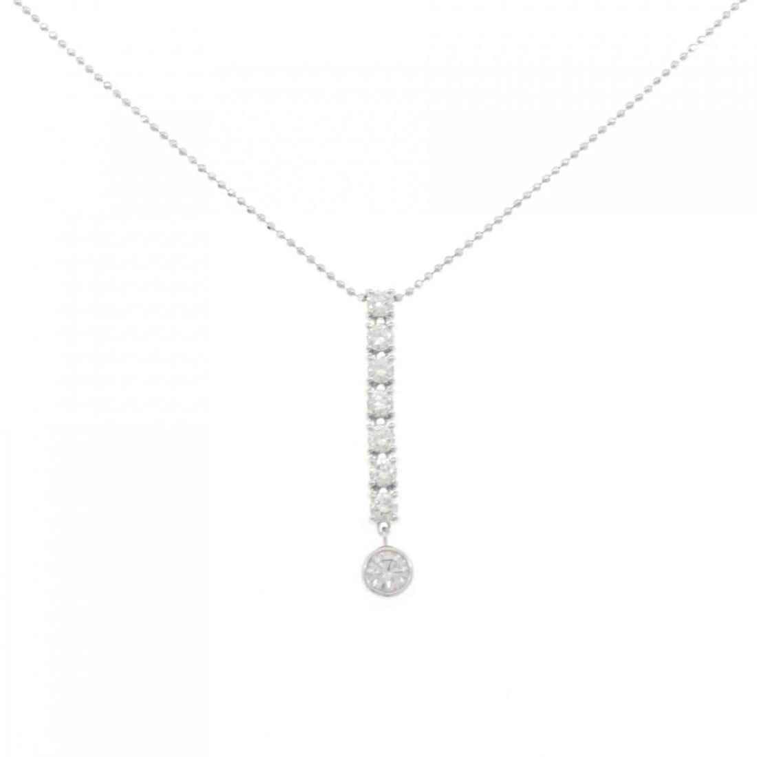 K18WG DIAMOND NECKLACE: K18WG Diamond Necklace Brand: Unbranded Type/Style: Diamond Necklace Material: K18 white gold, Main Stone Natural Color: WG Size: Length: 46cm Accessories: None Accessories Notice: When pu