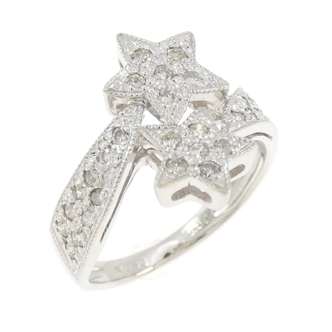 K18WG STAR DIAMOND RING (1 of 3)