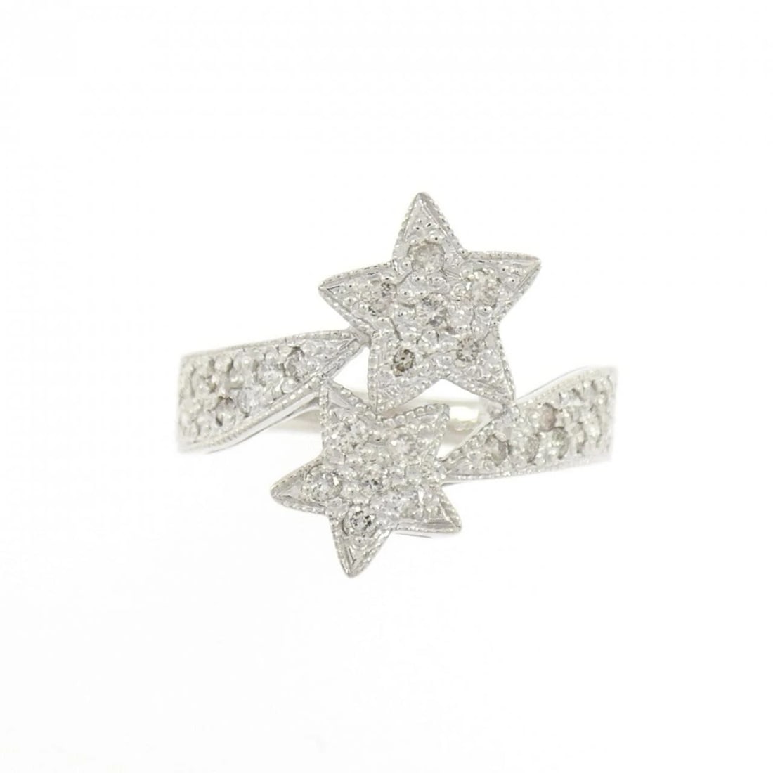 K18WG STAR DIAMOND RING - 2