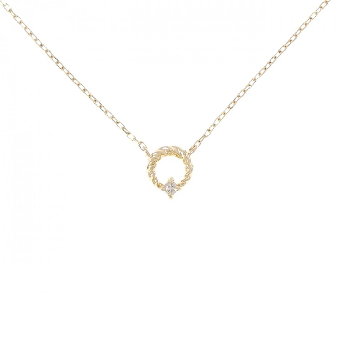 K18YG DIAMOND NECKLACE: K18YG Diamond Necklace Brand: Unbranded Type/Style: Diamond Necklace Material: K18 yellow gold, Main Stone Natural Color: YG Size: Length: 41cm Accessories: None Accessories Notice: When purchasing