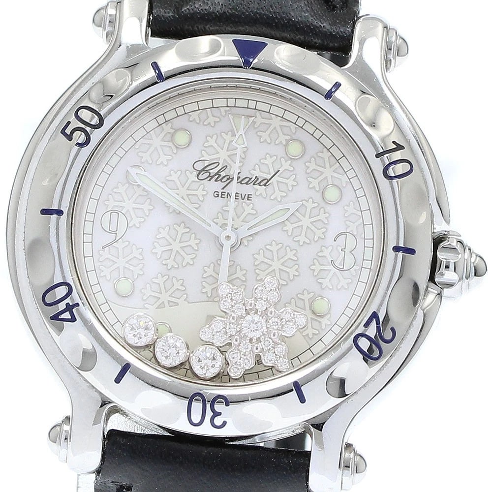 CHOPARD HAPPY SPORTS SNOWFLAKE DIAMOND DATE QUARTZ WATCH (1 of 4)
