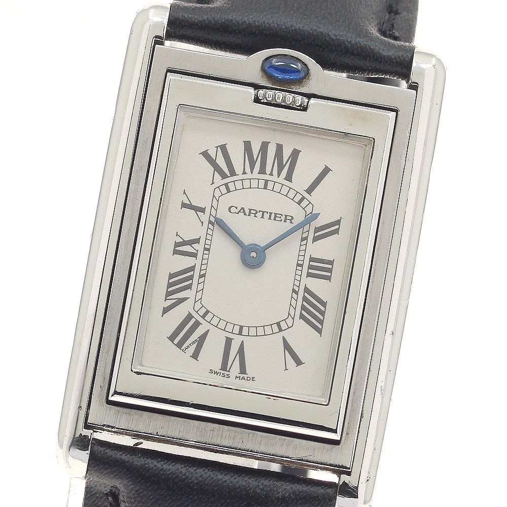 CARTIER TANK BATH CURANT MM MILLENNIUM WATCH: CARTIER Tank bath curant MM Millennium Watch Brand: CARTIER Type/Style: Wristwatch Material: Band Material leather, Case Material Stainless Steel Color: Dial Color beige Size: About 24mm (0.9inch) (no