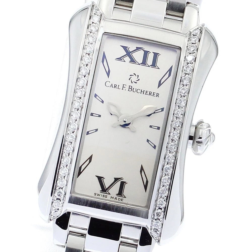 CARL F.BUCHERER ALACLEA DIAMOND BEZEL SILVER DIAL QUARTZ WATCH: CARL F.BUCHERER Alaclea Diamond Bezel Silver Dial Quartz Watch Brand: CARL F.BUCHERER Type/Style: Wristwatch Material: Band Material Stainless Steel, Case Material Stainless Steel Color: Dial Color Si