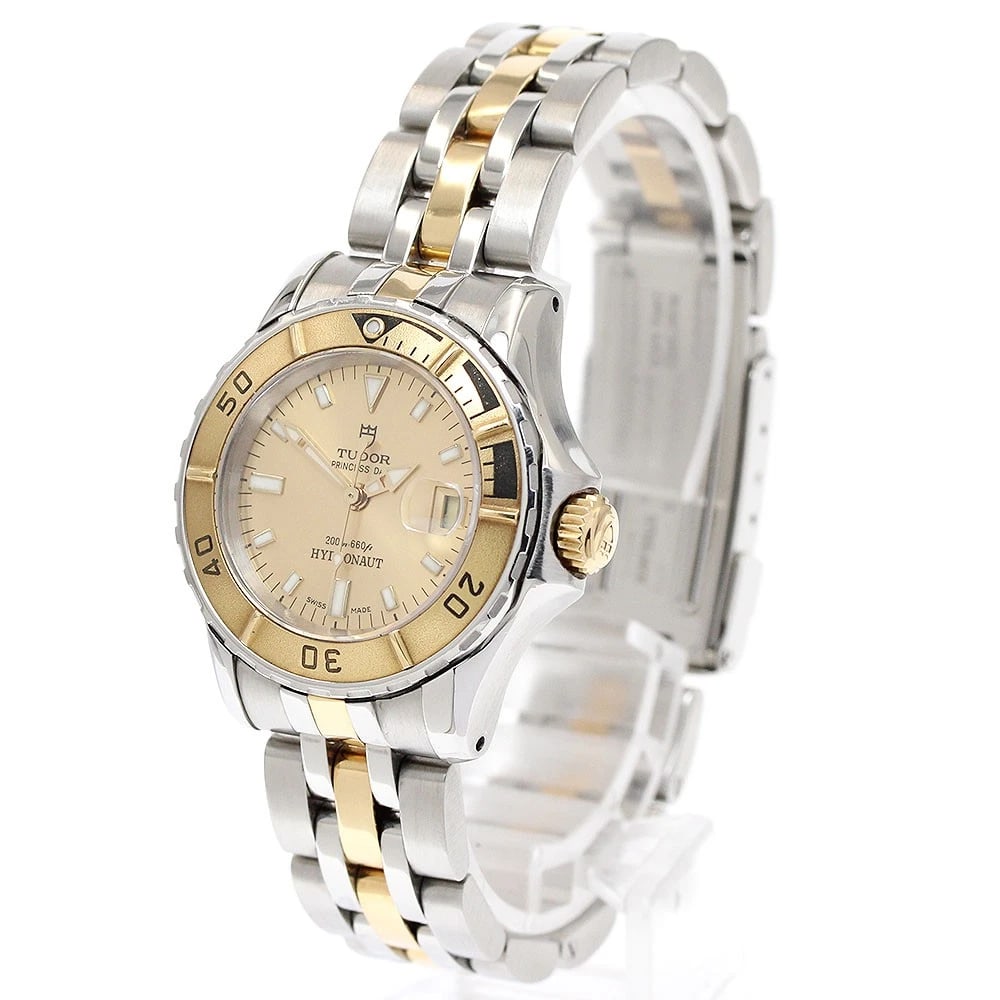 TUDOR PRINCESS DATE HYDRO NOTE GOLD DIAL AUTOMATIC WATCH - 2