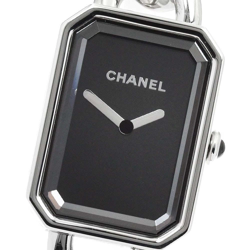CHANEL PREMIERE BLACK DIAL QUARTZ WATCH: CHANEL Premiere Black Dial Quartz Watch Brand: CHANEL Type/Style: Wristwatch Material: Band Material Stainless Steel, Case Material Stainless Steel Color: Dial Color black Size: Case Size About20mm (0