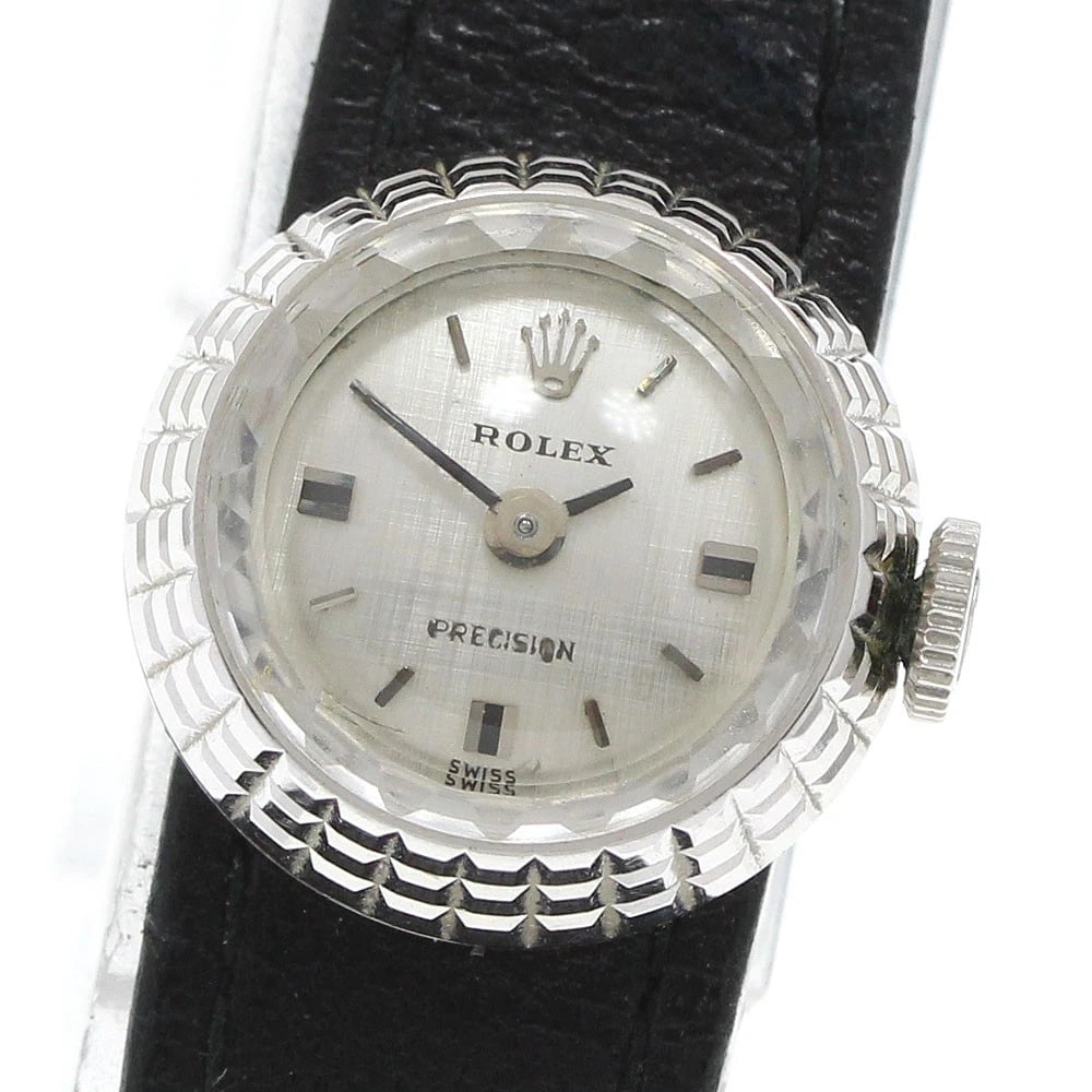 ROLEX CHAMELEON PRECISION K18WG HAND WINDING WATCH: ROLEX Chameleon Precision K18WG Hand Winding Watch Brand: ROLEX Type/Style: Wristwatch Material: Band Material leather, Case Material K18WG Color: Dial Color Silver Size: Case Size About16mm (0.6inch)