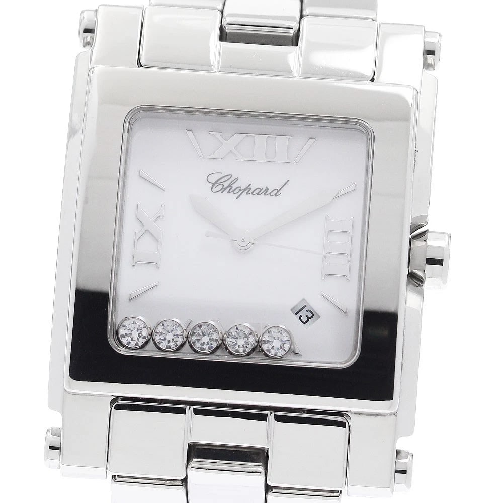 CHOPARD HAPPY SPORTS DATE DIAMOND WHITE DIAL QUARTZ WATCH (1 of 2)