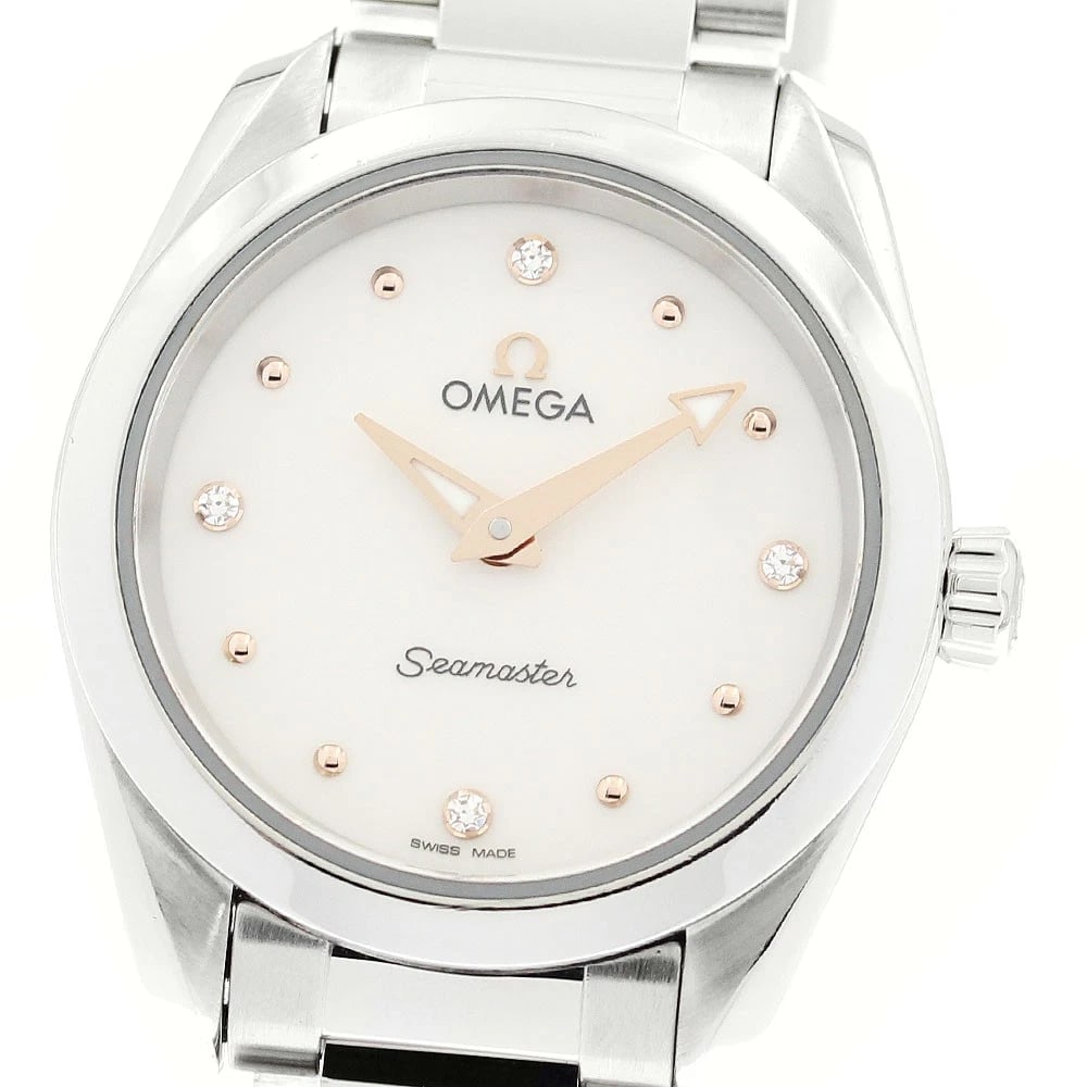 OMEGA SEAMASTER AQUA TERRA WHITE DIAL QUARTZ WATCH: OMEGA Seamaster Aqua Terra white Dial Quartz Watch Brand: OMEGA Type/Style: Wristwatch Material: Band Material Stainless Steel, Case Material Stainless Steel Color: Dial Color white Size: Case Size Ab