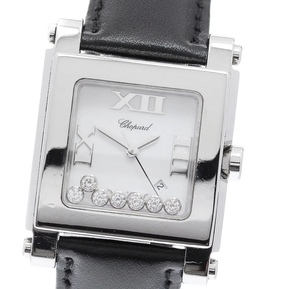 CHOPARD HAPPY SPORTS DIAMOND WHITE DIAL QUARTZ WATCH: Chopard Happy sports diamond white Dial Quartz Watch Brand: Chopard Type/Style: Wristwatch Material: Band Material leather, Case Material Stainless Steel Color: Dial Color white Size: Case Size