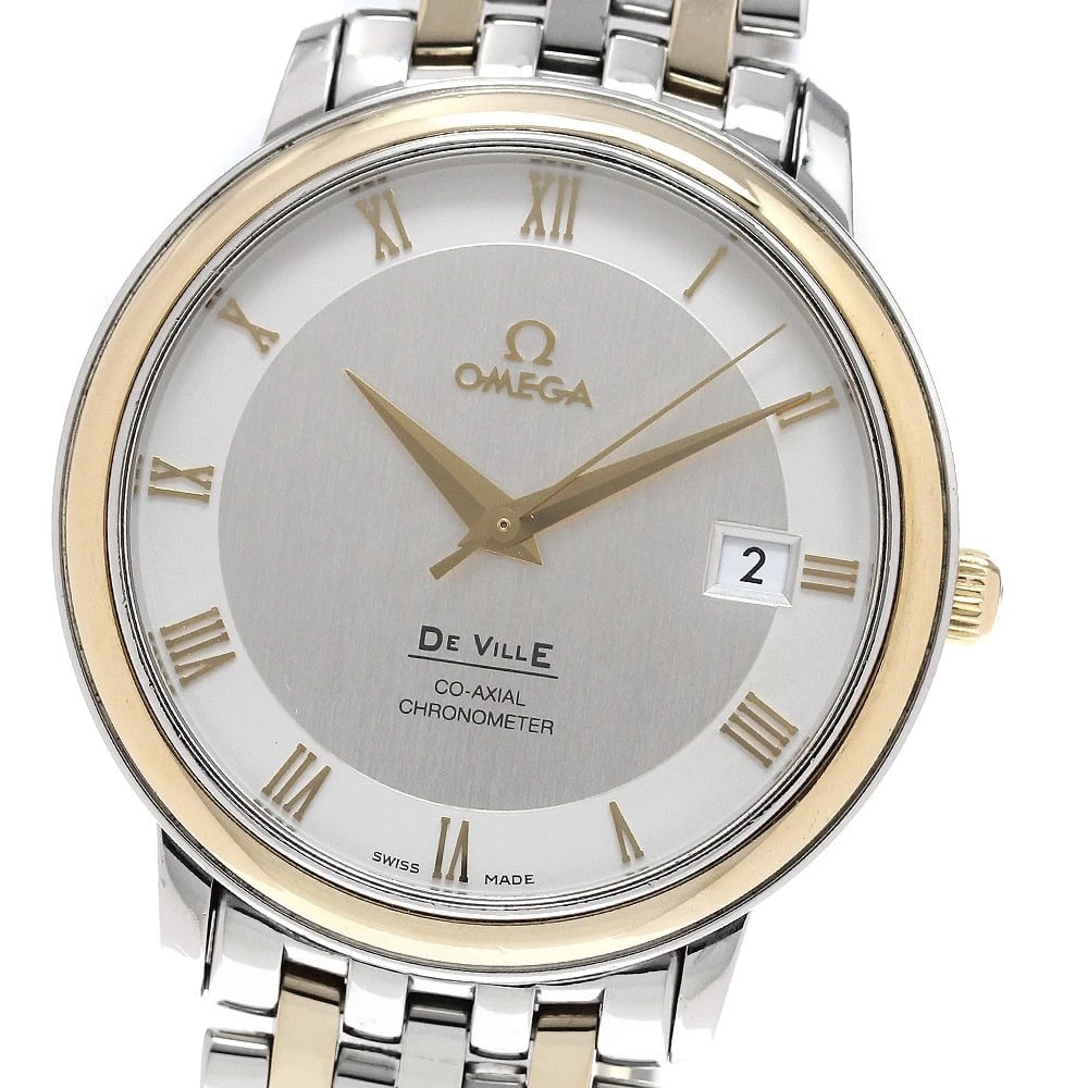 OMEGA DE VILLE PRESTIGE CO-AXIAL YG BEZEL AUTOMATIC WATCH: OMEGA De Ville Prestige Co-Axial YG bezel Automatic Watch Brand: OMEGA Type/Style: Wristwatch Material: Band Material Stainless Steel/YG, Case Material Stainless Steel/YG Color: Dial Color Silver
